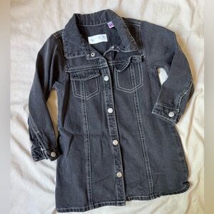 Zara Girls Black Denim Jacket Dress